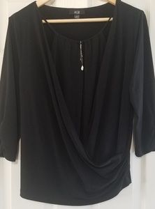 Woman's Black blouse with black liner (large)-NWOT